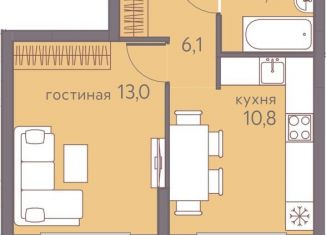 Продажа 1-комнатной квартиры, 34.5 м2, Пермь, ЖК Погода, Серебристая улица, 14