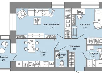 Продажа двухкомнатной квартиры, 54 м2, Ульяновск, ЖК Дивный Сад