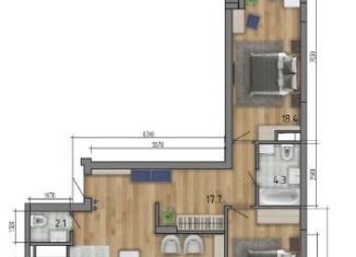 Продам 3-комнатную квартиру, 98 м2, Воронеж, ЖК Микрорайон Боровое