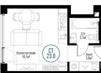 Продаю квартиру студию, 23 м2, Москва, Волгоградский проспект, 32/5, станция Угрешская