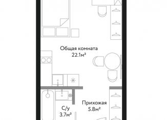 Продам квартиру студию, 32.4 м2, Москва, район Дорогомилово