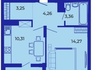 Продажа 1-комнатной квартиры, 39 м2, Брянск, ЖК Резиденция Гринпарк, улица имени О.С. Визнюка, 18