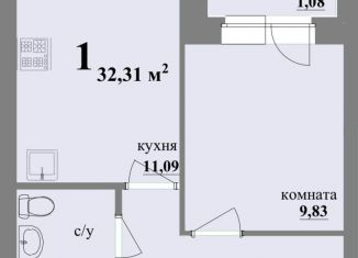 Продажа 1-ком. квартиры, 32.3 м2, Владимирская область