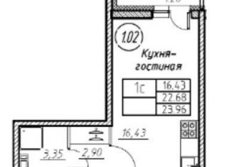 Продажа квартиры студии, 24 м2, Мурино, ЖК Урбанист, Екатерининская улица, 17