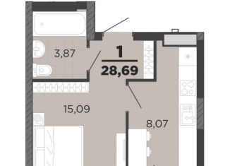 Продается однокомнатная квартира, 28.7 м2, Рязань, ЖК Академик