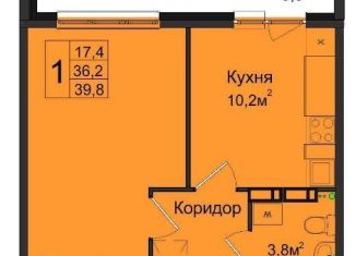 Однокомнатная квартира на продажу, 40 м2, Новосибирск, улица Ясный Берег, 7, ЖК Венеция