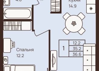 Продается 1-комнатная квартира, 36.6 м2, деревня Новое Девяткино, ЖК Девяткино