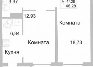 Двухкомнатная квартира на продажу, 47.9 м2, Псковская область, улица Юности, 22