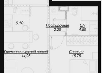 Продам однокомнатную квартиру, 48.7 м2, Москва, 1-й Сетуньский проезд, вл6, станция Кутузовская