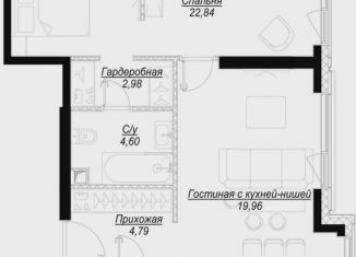 1-комнатная квартира на продажу, 66.7 м2, Москва, 1-й Сетуньский проезд, вл6, станция Кутузовская