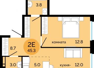 Продам двухкомнатную квартиру, 45.3 м2, Пермь, Свердловский район, улица Яблочкова, 5к5