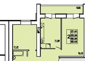 2-комнатная квартира на продажу, 59.4 м2, Саратов, улица имени Виктора Аржаного, 3А, Ленинский район