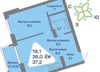 2-комнатная квартира на продажу, 37.2 м2, село Култаево