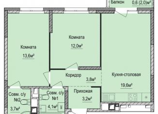 Продается двухкомнатная квартира, 60 м2, Ижевск, Устиновский район