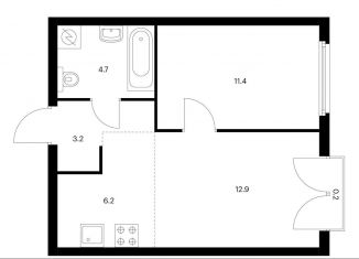 Продажа 2-ком. квартиры, 38.6 м2, Москва, ЖК Барклая 6