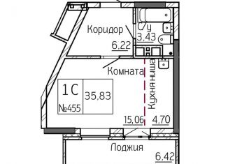 Продаю 1-комнатную квартиру, 35.8 м2, Новосибирск, Ипподромская улица, 1с, метро Площадь Ленина