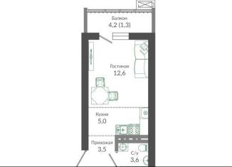 Продам квартиру студию, 26 м2, Сочи, ЖК Флора, улица Искры, 66/9к1