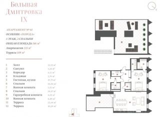 3-комнатная квартира на продажу, 133 м2, Москва, улица Большая Дмитровка, 9с1, ЖК Большая Дмитровка IX