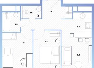 Продается 2-ком. квартира, 41.7 м2, Москва, Окская улица, 7А, метро Окская