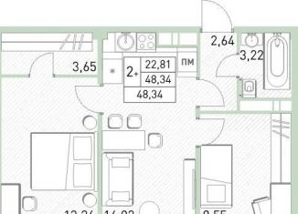 Продаю 3-ком. квартиру, 48.3 м2, Балашиха, жилой комплекс Столичный, к22, ЖК Столичный