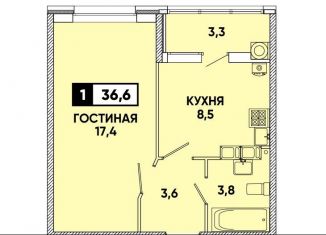 Продам 1-комнатную квартиру, 36.6 м2, Ставрополь, микрорайон № 36