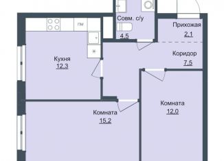 Продаю двухкомнатную квартиру, 53.6 м2, Ижевск, ЖК Истории