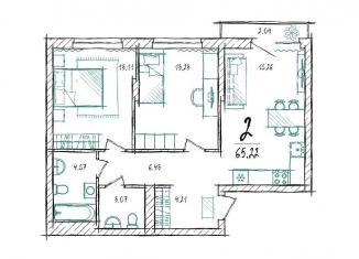 Продается 2-ком. квартира, 65.2 м2, Тюмень, Калининский округ