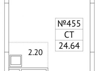 Продается квартира студия, 24.6 м2, рабочий посёлок Томилино, микрорайон Птицефабрика, 35к2