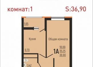 Продаю однокомнатную квартиру, 36.9 м2, Краснодар, Заполярная улица, 39к10, Прикубанский округ
