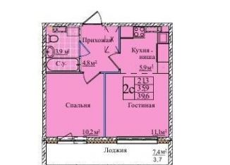 Продаю 2-ком. квартиру, 39.6 м2, Новосибирск, 1-я Чулымская улица, 12с, ЖК Венеция