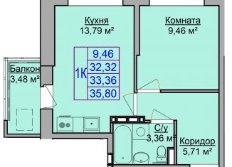 Продам однокомнатную квартиру, 35 м2, Ижевск, Дарьинская улица, 8