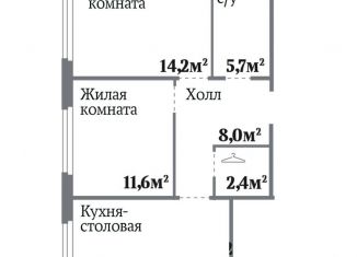 Продаю 2-комнатную квартиру, 59 м2, Челябинск, ЖК Ньютон, Комсомольский проспект, 143