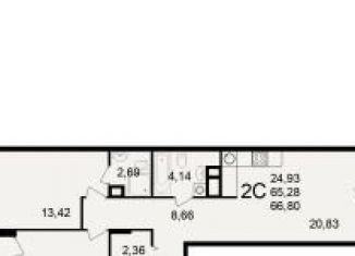 Продаю 2-комнатную квартиру, 66.8 м2, Рязань