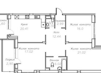 Продаю трехкомнатную квартиру, 102.4 м2, село Ангелово, жилой комплекс Ангелово-Резиденц, 59