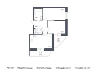 Продам двухкомнатную квартиру, 51.9 м2, Санкт-Петербург, жилой комплекс Живи в Рыбацком, 4