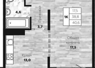 1-ком. квартира на продажу, 38.8 м2, Новосибирск, ЖК Галактика
