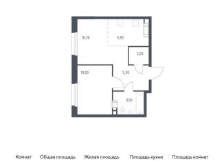 1-комнатная квартира на продажу, 37.4 м2, Москва, жилой комплекс Эко Бунино, к10-11