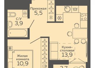 Продажа 1-комнатной квартиры, 35.6 м2, Екатеринбург, улица 8 Марта, 204Г, улица 8 Марта