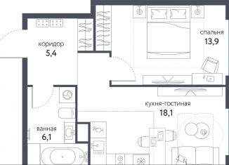 2-комнатная квартира на продажу, 43.5 м2, Москва, Тагильская улица, 4В, Бульвар Рокоссовского