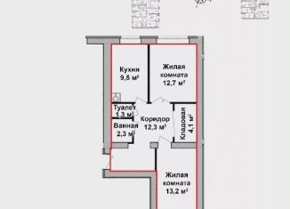 Продается 2-ком. квартира, 57.1 м2, Нижегородская область, микрорайон Красногорка, 21к2