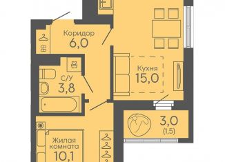 Продажа однокомнатной квартиры, 36.4 м2, Свердловская область, Новосинарский бульвар, 6