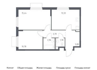 Продается 2-ком. квартира, 53.9 м2, Московская область, жилой комплекс Мытищи Парк, к5