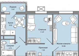 Продаю 2-комнатную квартиру, 51 м2, Ульяновск, Заволжский район, жилой комплекс Юлла, 2