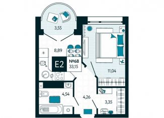 Продажа 1-комнатной квартиры, 33.2 м2, Тульская область