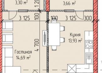 Продается квартира свободная планировка, 50.7 м2, Грозный, Киевский переулок, 22