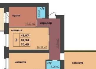 Продается 3-ком. квартира, 70.5 м2, Ярославль