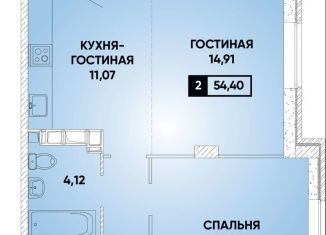 Продаю двухкомнатную квартиру, 54.4 м2, Краснодар, микрорайон Губернский