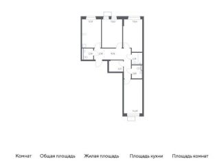 Продается трехкомнатная квартира, 78.6 м2, посёлок Жилино-1, жилой комплекс Егорово Парк, к3.1