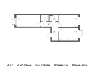 Продаю двухкомнатную квартиру, 57.5 м2, посёлок Жилино-1, жилой комплекс Егорово Парк, к3.1