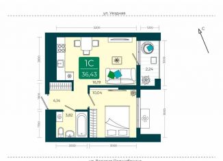 Продаю 1-комнатную квартиру, 36.4 м2, Тюмень, Калининский округ, Арктическая улица, 9